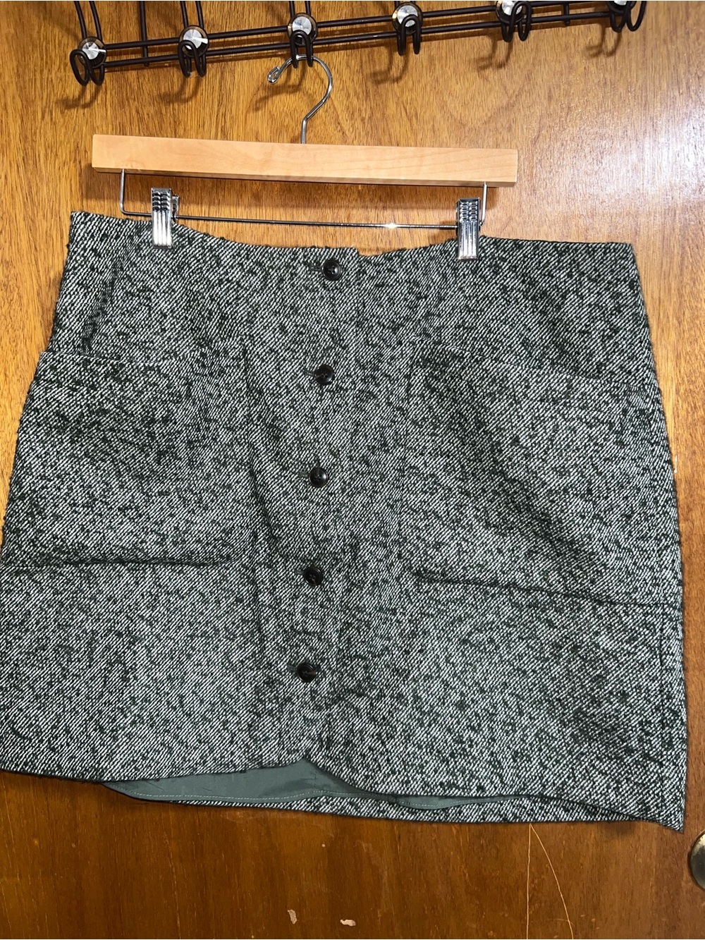 Madewell wool button front mini skirt basics